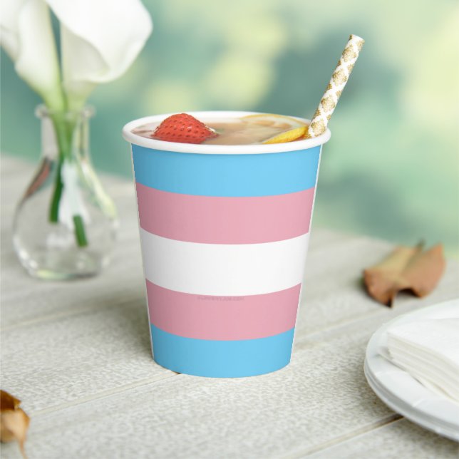 SlipperyJoe's transgender pride flag visibility di Paper Cups (Insitu)