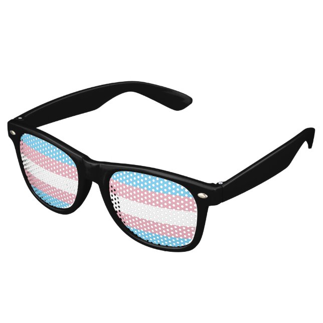 SlipperyJoe's transgender pride flag visibility di Retro Sunglasses (Angled)