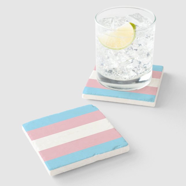 SlipperyJoe's transgender pride flag visibility di Stone Coaster (Side)