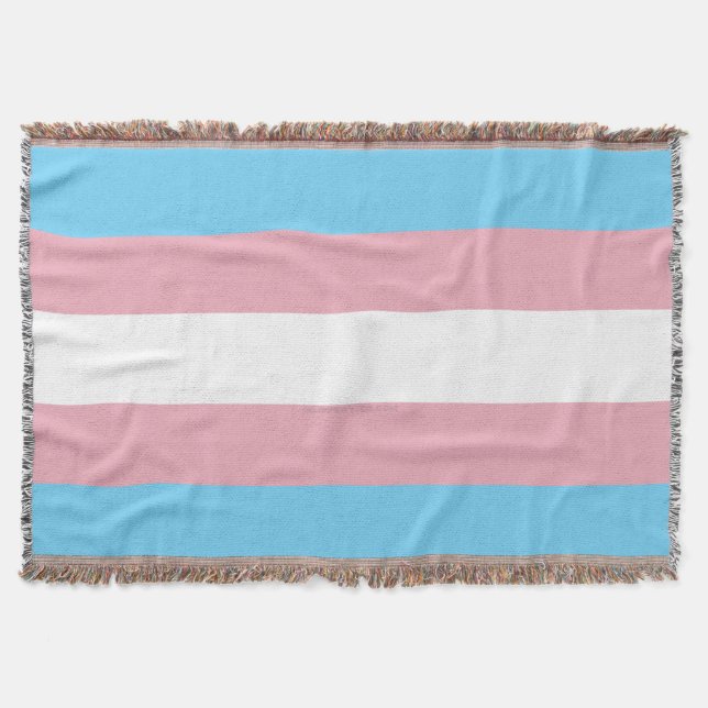 SlipperyJoe's transgender pride flag visibility di Throw Blanket (Front)