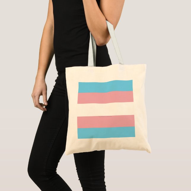 SlipperyJoe's transgender pride flag visibility di Tote Bag (Front (Product))