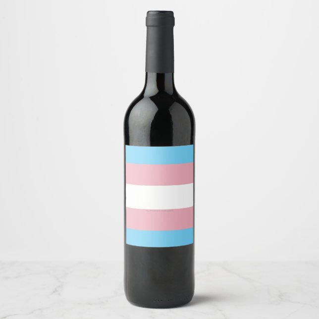 SlipperyJoe's transgender pride flag visibility di Wine Label (Front)