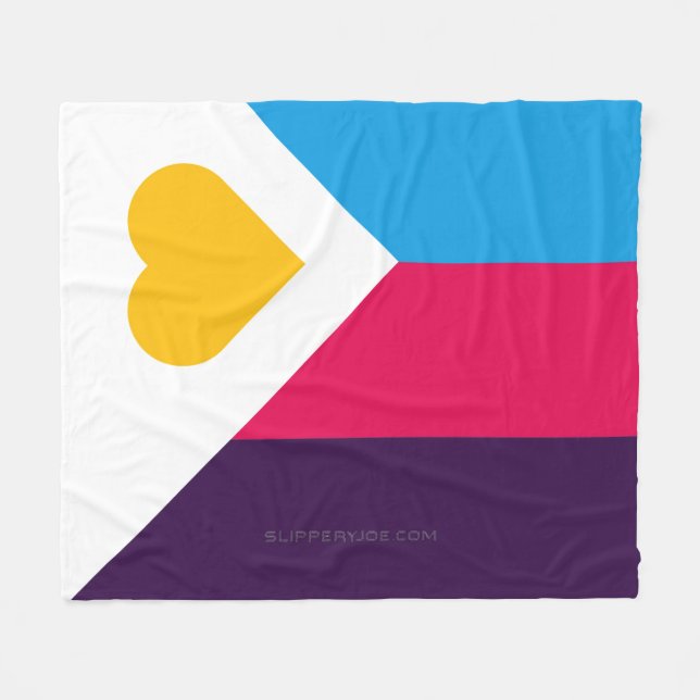 SlipperyJoe's Tricolor Polyamory Pride Flag LGBTQI Fleece Blanket (Front (Horizontal))