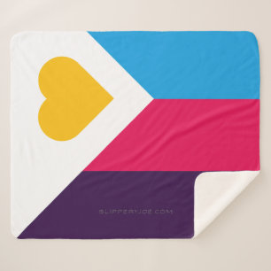 SlipperyJoe's Tricolor Polyamory Pride Flag LGBTQI Sherpa Blanket