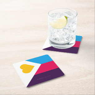 SlipperyJoe's Tricolor Polyamory Pride Flag LGBTQI Square Paper Coaster