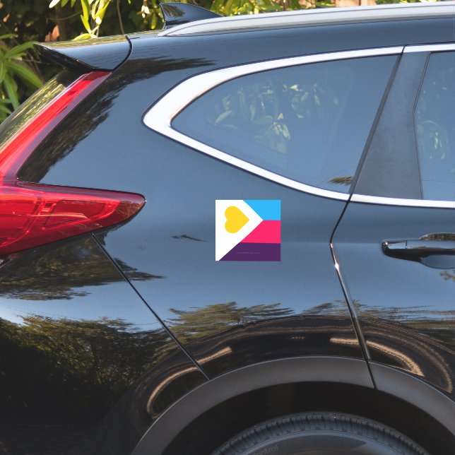 SlipperyJoe's tricolor polyamory pride flag three  (Car Back)