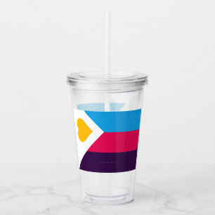 SlipperyJoe's tricolor polyamory pride flag three Acrylic Tumbler