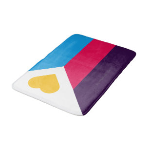 SlipperyJoe's tricolor polyamory pride flag three Bath Mat