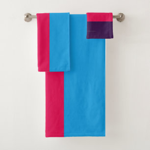 SlipperyJoe's tricolor polyamory pride flag three Bath Towel Set