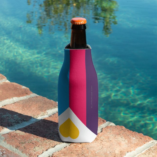 SlipperyJoe's tricolor polyamory pride flag three  Bottle Cooler (In Situ Pool)