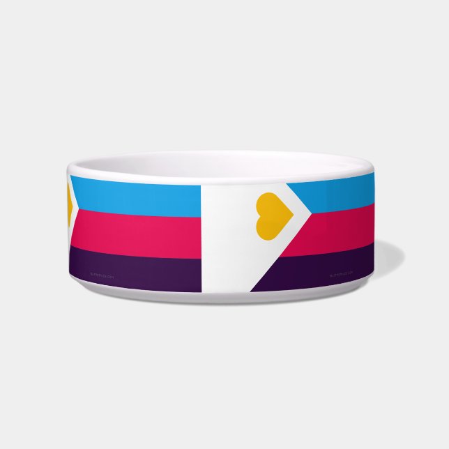 SlipperyJoe's tricolor polyamory pride flag three  Bowl (Front)