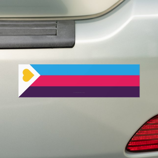 SlipperyJoe's tricolor polyamory pride flag three  Bumper Sticker (On Car)
