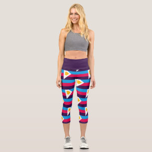 SlipperyJoe's tricolor polyamory pride flag three Capri Leggings