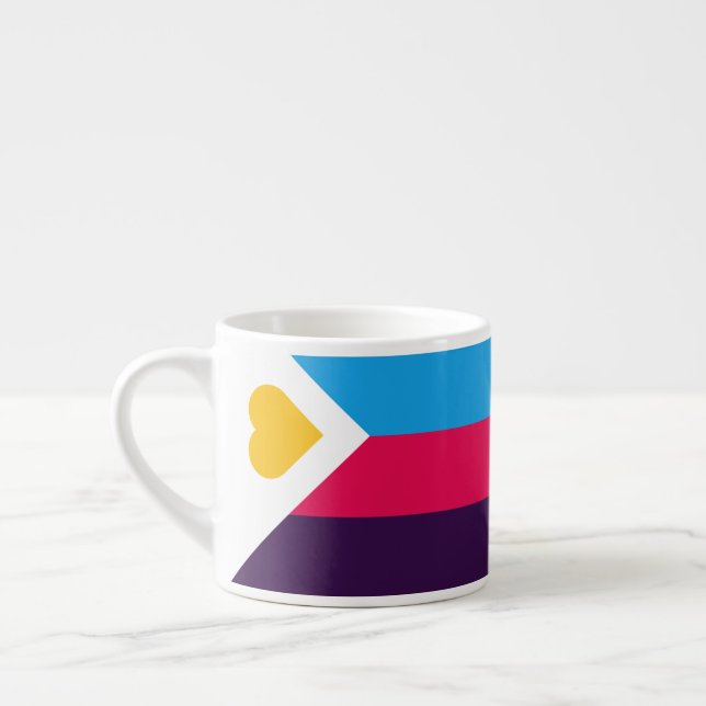 SlipperyJoe's tricolor polyamory pride flag three  Espresso Cup (Left)