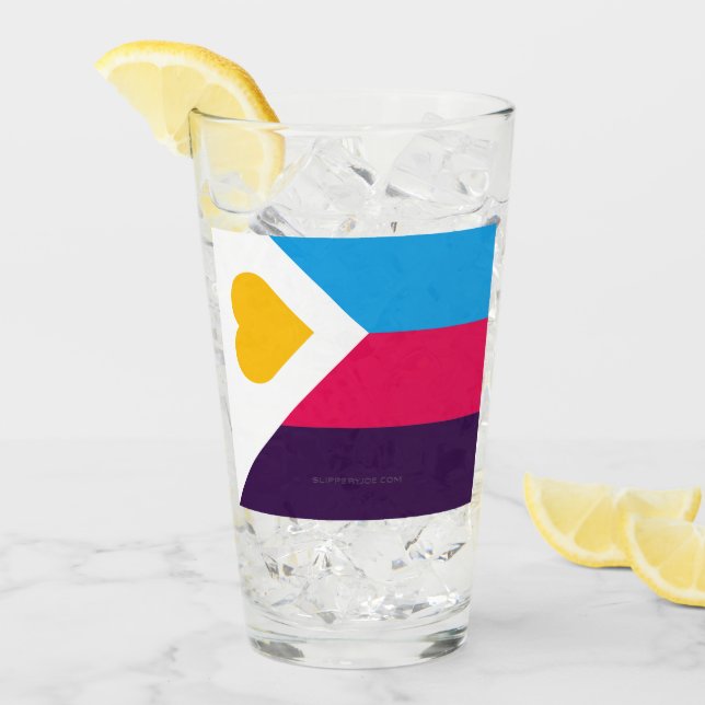SlipperyJoe's tricolor polyamory pride flag three  Glass (Front Ice)
