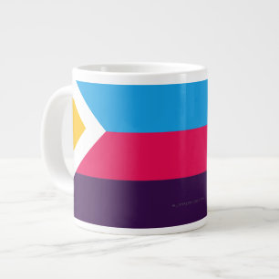 SlipperyJoe's tricolor polyamory pride flag three  Large Coffee Mug