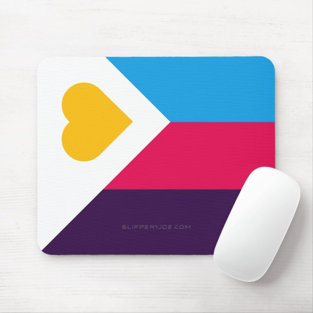 SlipperyJoe's tricolor polyamory pride flag three  Mouse Pad (With Mouse)
