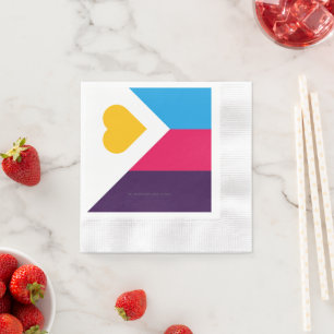 SlipperyJoe's tricolor polyamory pride flag three  Napkin