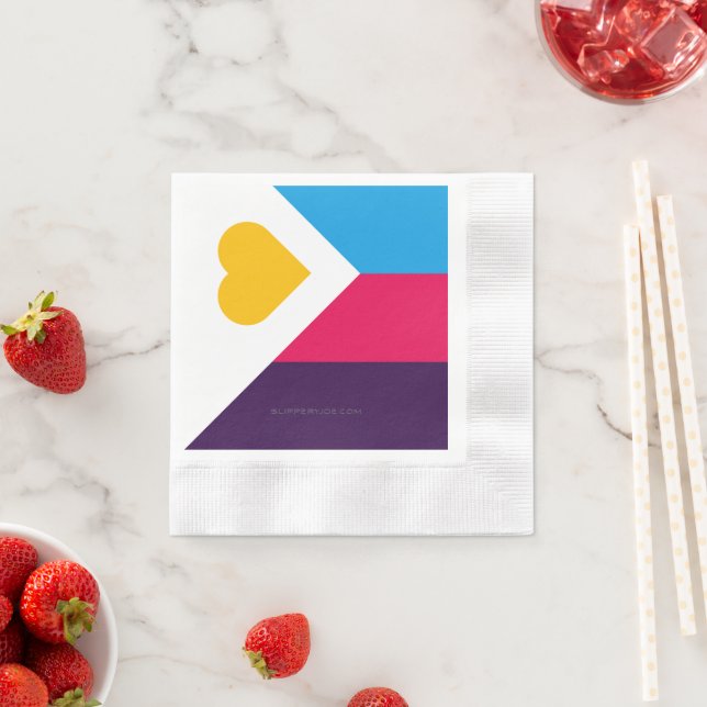 SlipperyJoe's tricolor polyamory pride flag three  Napkin (Insitu)