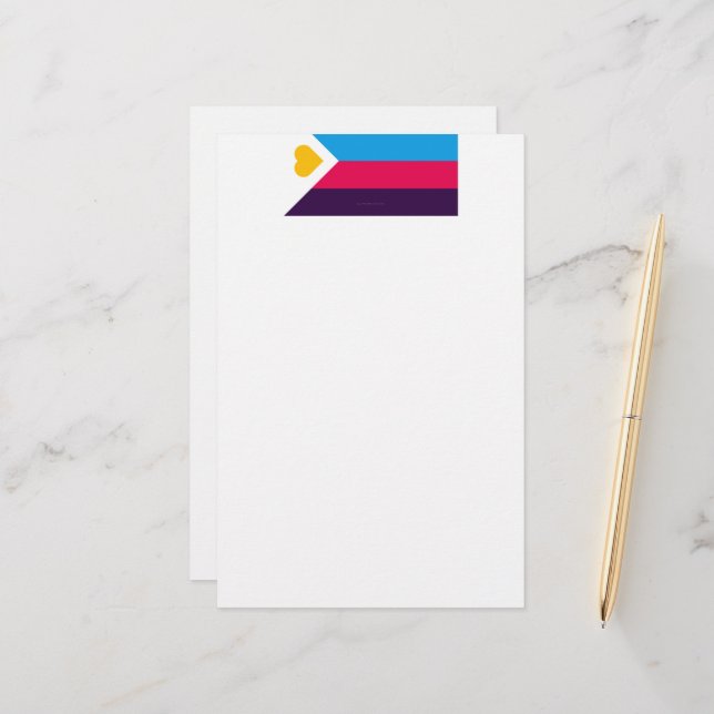 SlipperyJoe's tricolor polyamory pride flag three  Stationery (Front/Back In Situ)