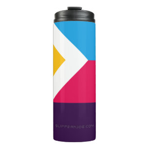 SlipperyJoe's tricolor polyamory pride flag three  Thermal Tumbler