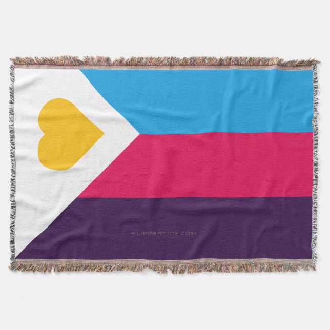 SlipperyJoe's tricolor polyamory pride flag three  Throw Blanket (Front)
