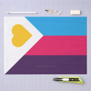 SlipperyJoe's tricolor polyamory pride flag three Tissue Paper