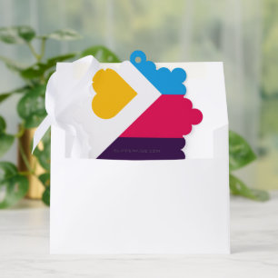 SlipperyJoe's tricolor polyamory pride flag three Tree Decoration Card