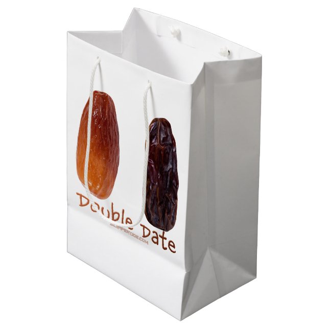 SlipperyJoe's Two Dates Double Date funny shrivele Medium Gift Bag (Front Angled)