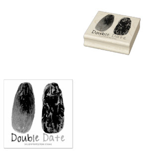 SlipperyJoe's Two Dates Double Date funny shrivele Rubber Stamp