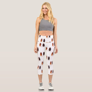 SlipperyJoe's two dates shrivelled wrinkled prunes Capri Leggings
