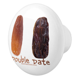 SlipperyJoe's two dates shrivelled wrinkled prunes Ceramic Knob