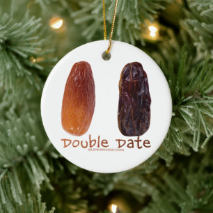 SlipperyJoe's two dates shrivelled wrinkled prunes Ceramic Ornament