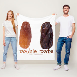 SlipperyJoe's two dates shrivelled wrinkled prunes Fleece Blanket