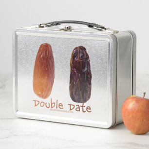 SlipperyJoe's two dates shrivelled wrinkled prunes Metal Lunch Box