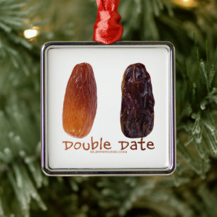SlipperyJoe's two dates shrivelled wrinkled prunes Metal Ornament