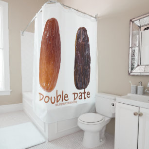 SlipperyJoe's two dates shrivelled wrinkled prunes Shower Curtain