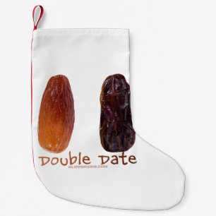 SlipperyJoe's two dates shrivelled wrinkled prunes Small Christmas Stocking