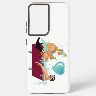 SlipperyJoe's two gay men love cartoon bathtub soa Samsung Galaxy Case