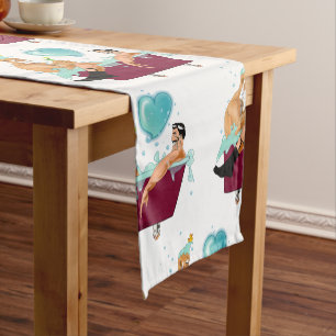 SlipperyJoe's two gay men love cartoon bathtub soa Short Table Runner
