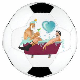 SlipperyJoe's two gay men love cartoon bathtub soa Soccer Ball