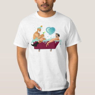SlipperyJoe's two gay men love cartoon bathtub soa T-Shirt