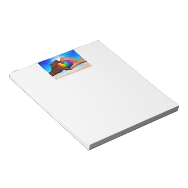 SlipperyJoe's two Hearted hands interracial male h Notepad (Angled)