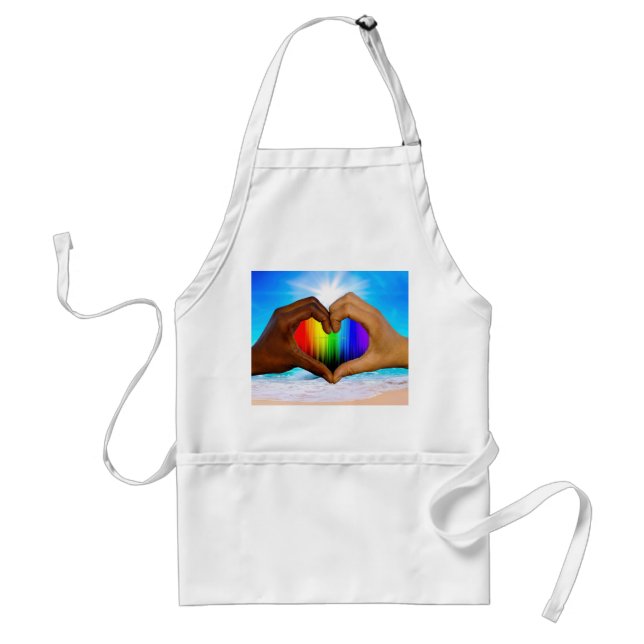 SlipperyJoe's two Hearted hands interracial male h Standard Apron (Front)