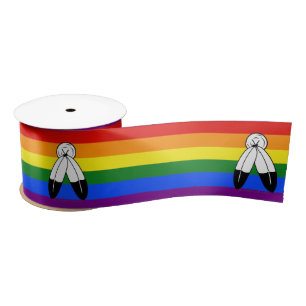 SlipperyJoe's Two-Spirit Pride Flag ceremonial LGB Satin Ribbon