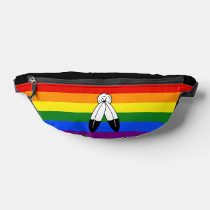 SlipperyJoe's two-spirit pride flag Indigenous sym Bum Bags
