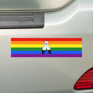 SlipperyJoe's two-spirit pride flag Indigenous sym Bumper Sticker