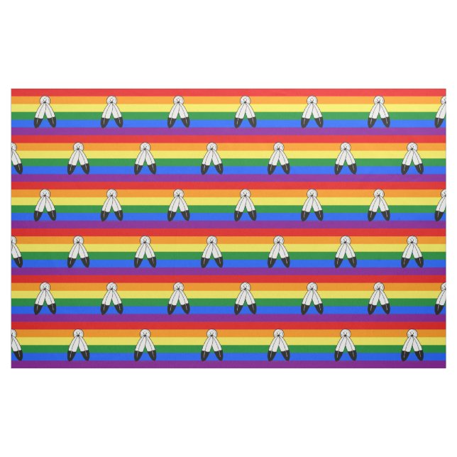 SlipperyJoe's two-spirit pride flag Indigenous sym Fabric (Yard)