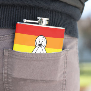 SlipperyJoe's two-spirit pride flag Indigenous sym Hip Flask