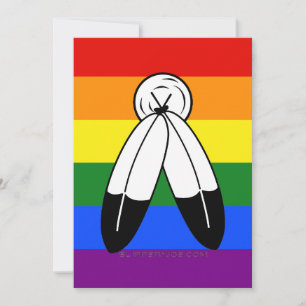SlipperyJoe's two-spirit pride flag Indigenous sym Holiday Card